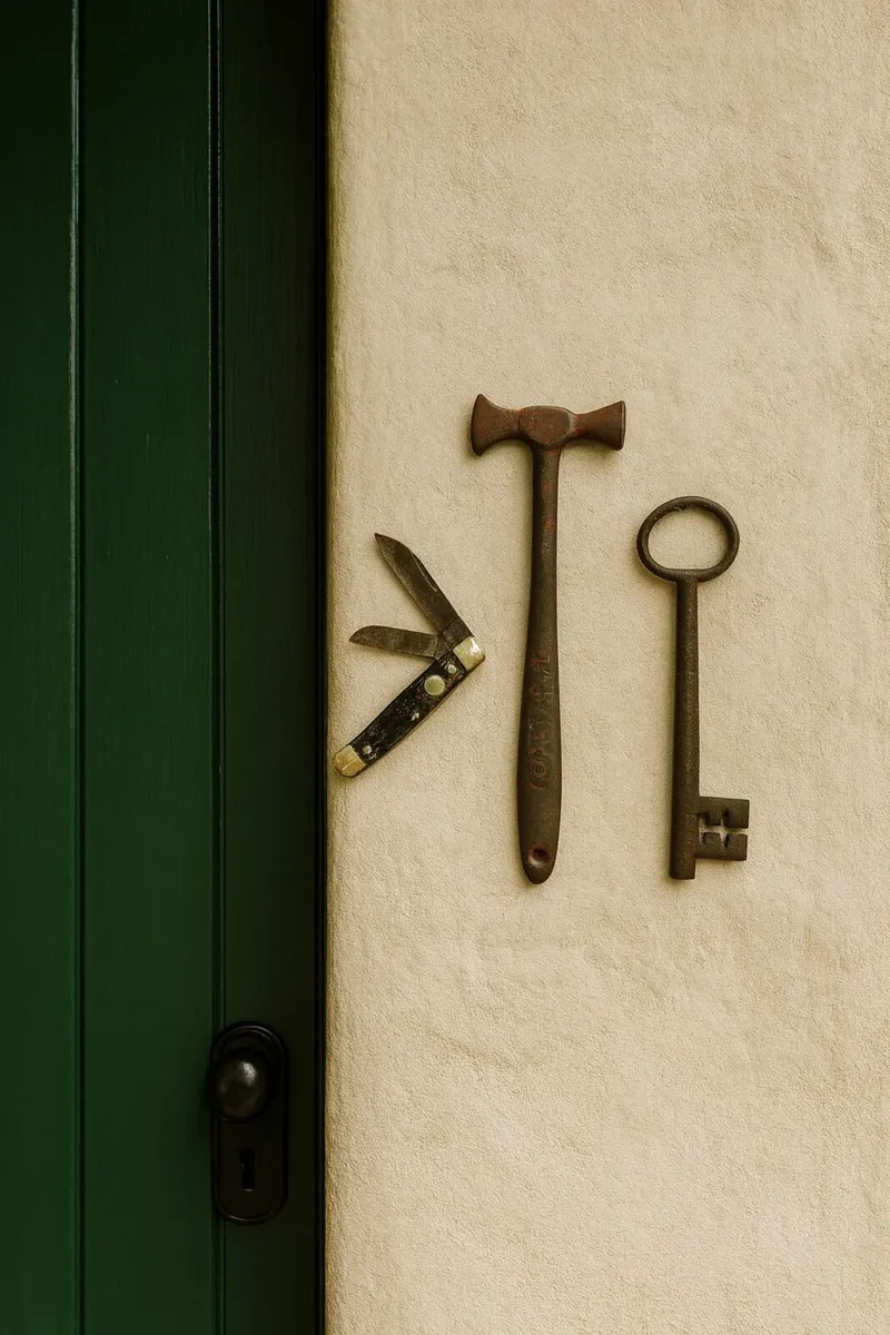 antique vintage COTTAGE PUB KEY hammer  kitchen - Image 1