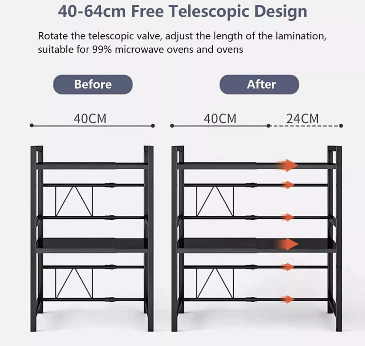 3 Tier Adjustable Microwave Rack Stand NEW - Image 3