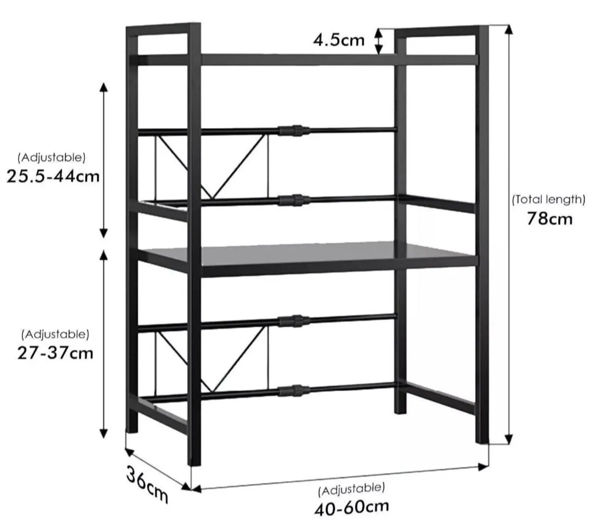 3 Tier Adjustable Microwave Rack Stand NEW - Image 4