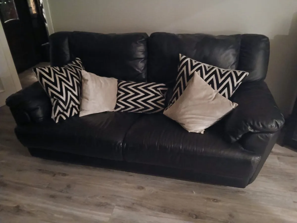 Leather Sofa- 3 pieces (triple, double, single) - Image 1