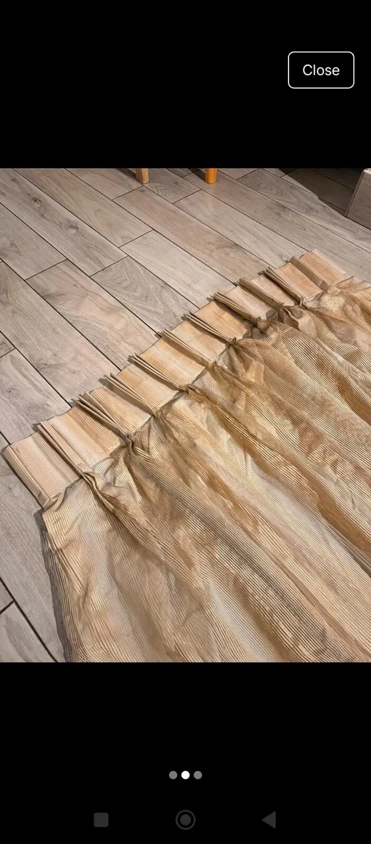 Gold Lined Voile Curtains – QTY: 3 (Assorted Sizes - Image 2