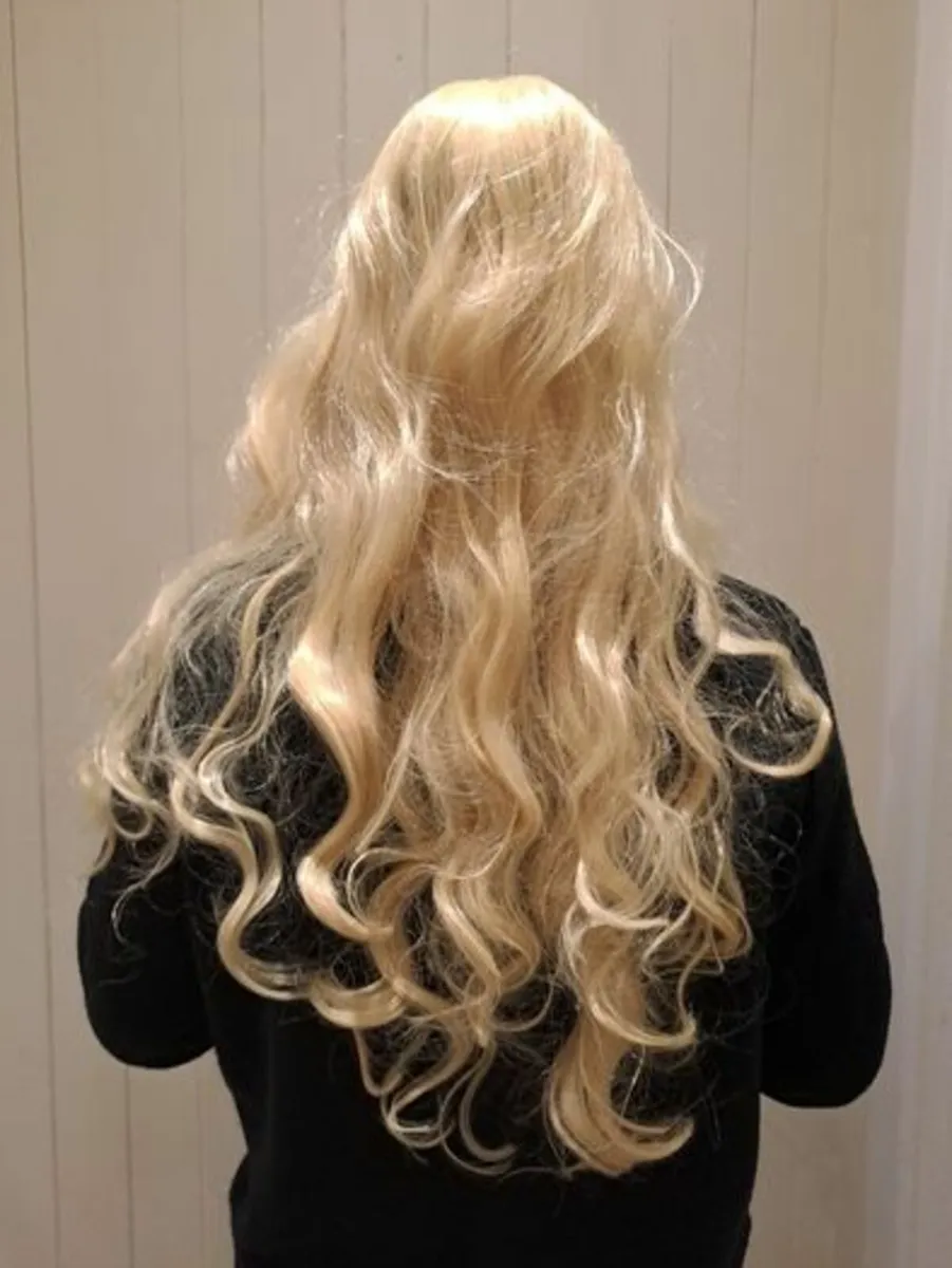 Long blond curly hair Wig - Image 1