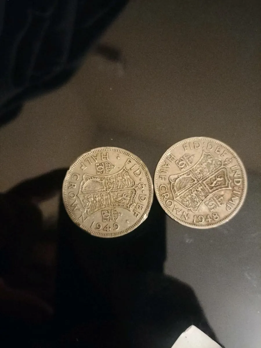 2 HALF CROWNS 1948 & AND 1949 - Image 1