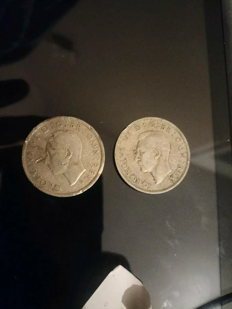 2 HALF CROWNS 1948 & AND 1949 - Image 2