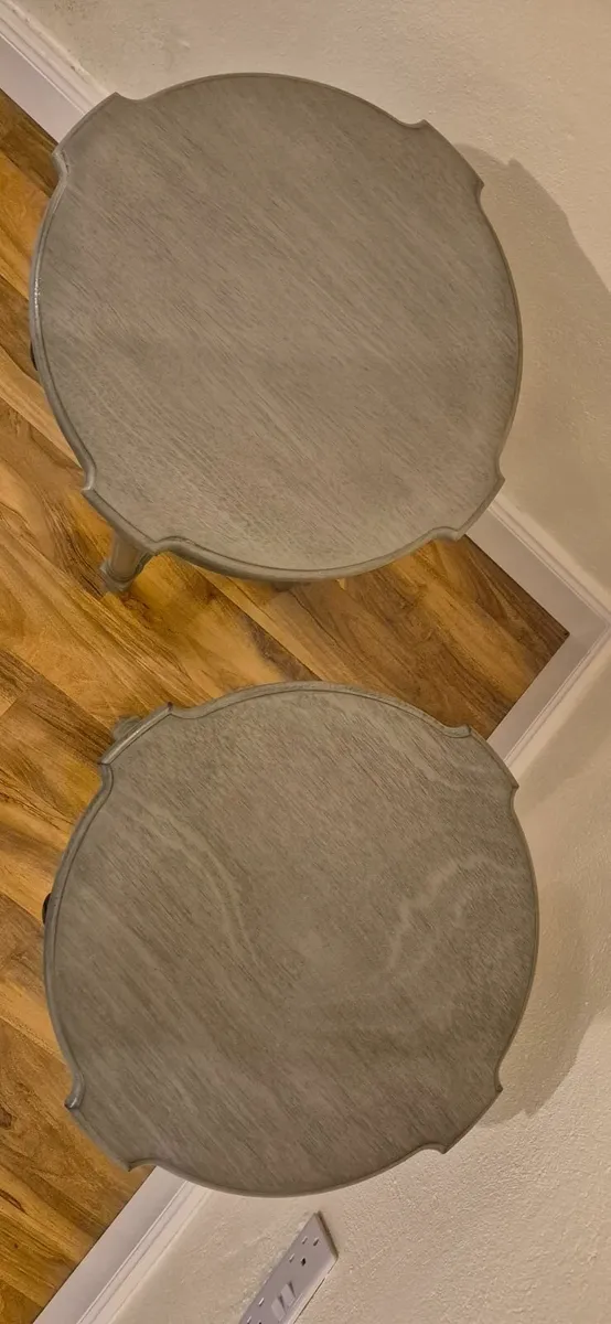 Two grey bedside tables with drawers - Image 2