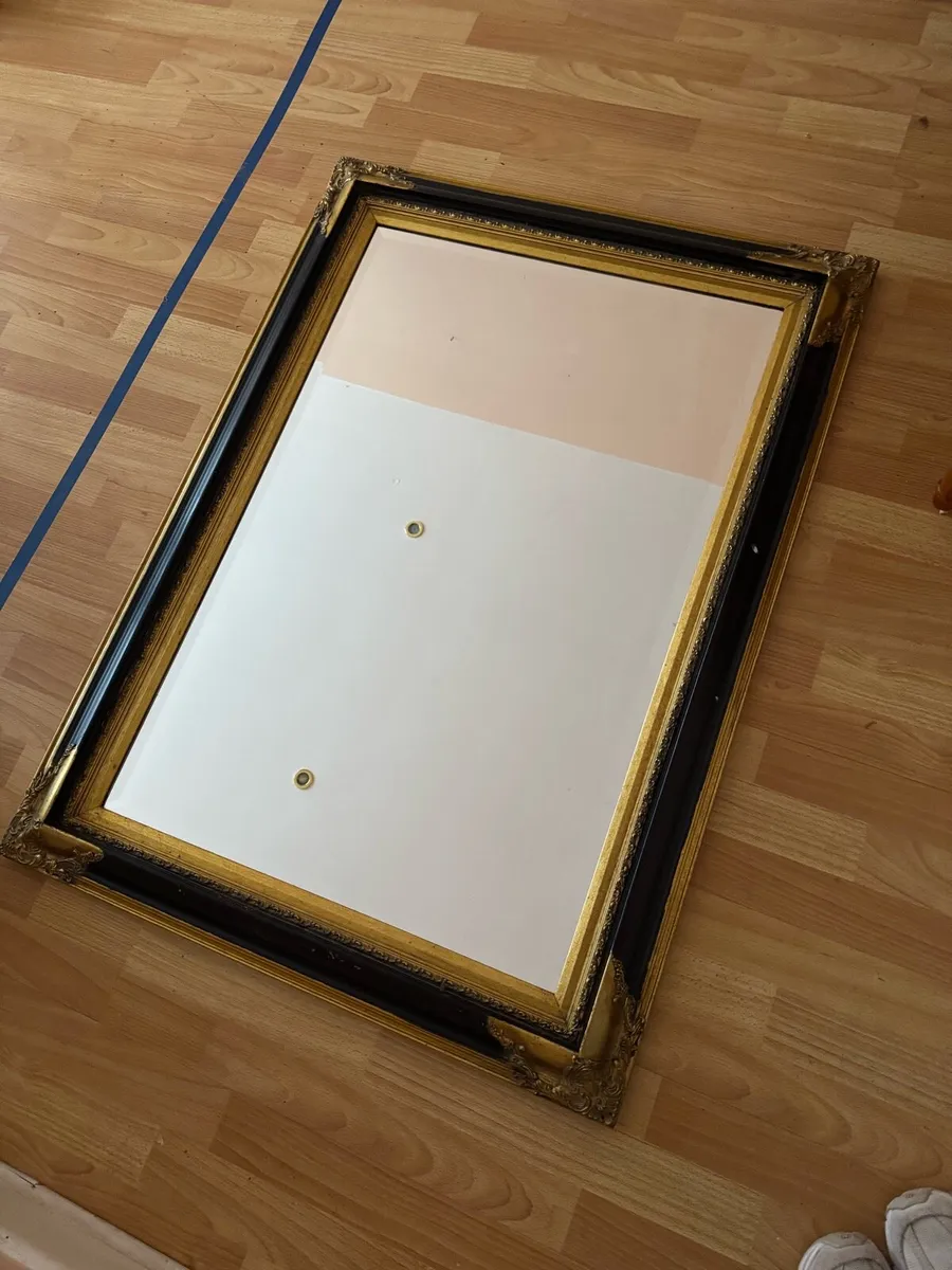 Large Ornate Mirror - Black and Gold Frame - Image 1
