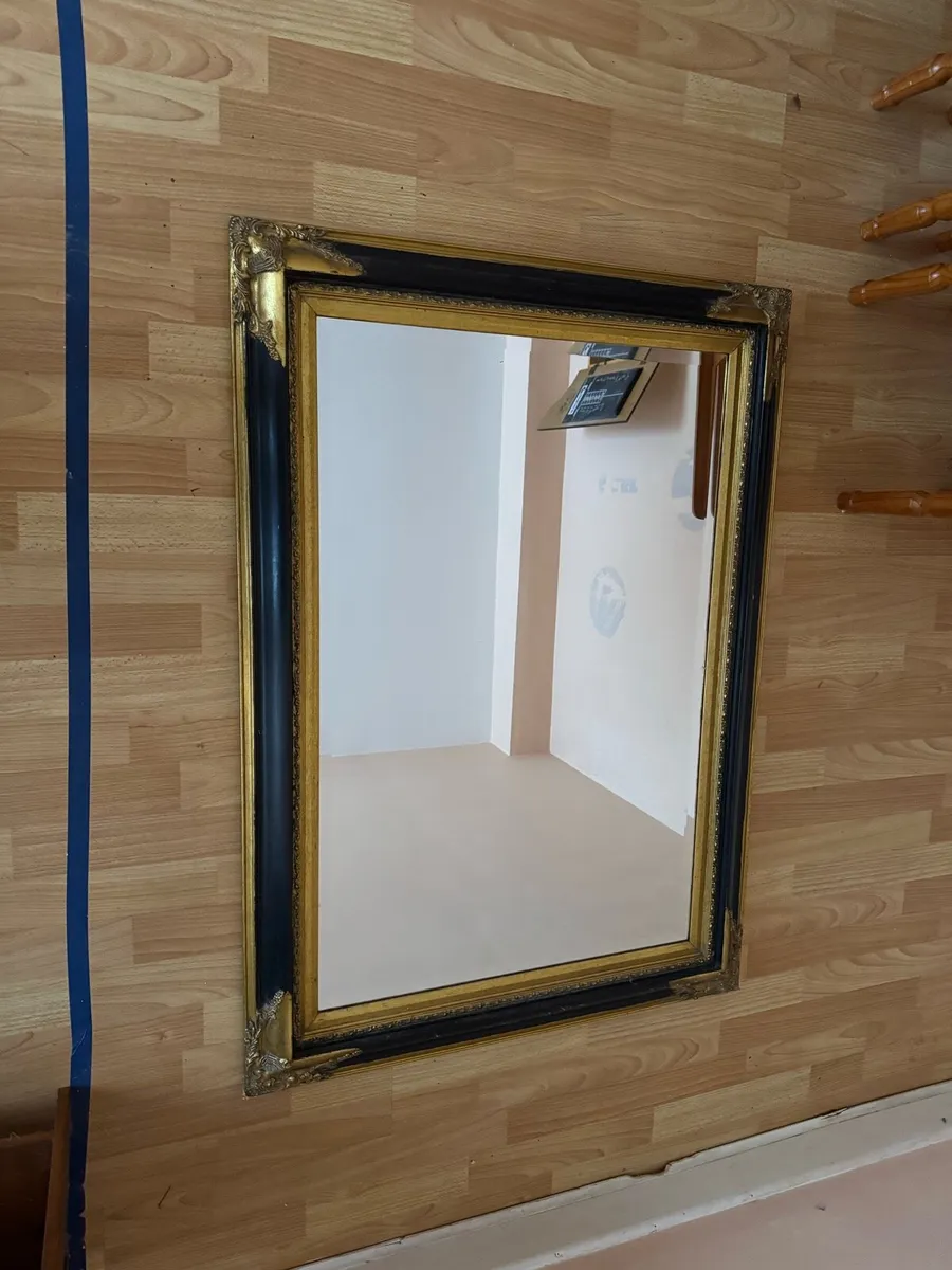 Large Ornate Mirror - Black and Gold Frame - Image 3