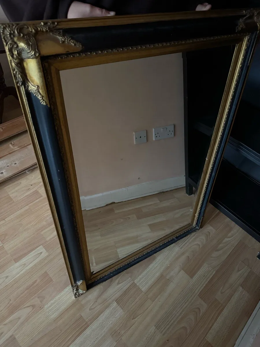 Large Ornate Mirror - Black and Gold Frame - Image 4