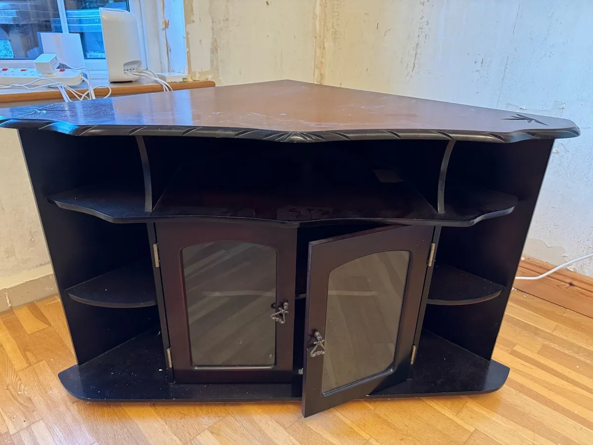 Wooden Corner TV Unit - Image 1