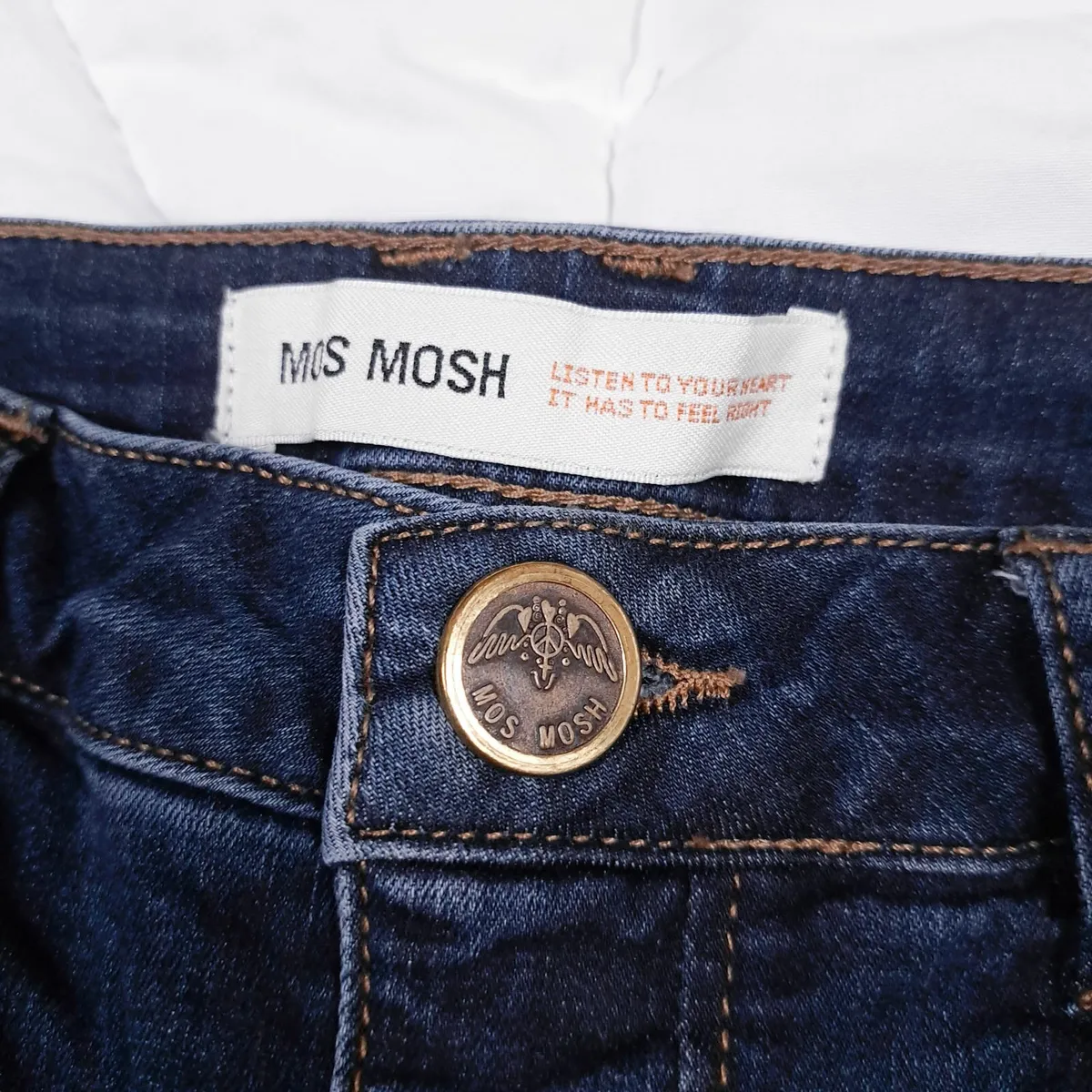 Mos Mosh Dark Blue Studded Pocket Skinny Jeans 27 - Image 3