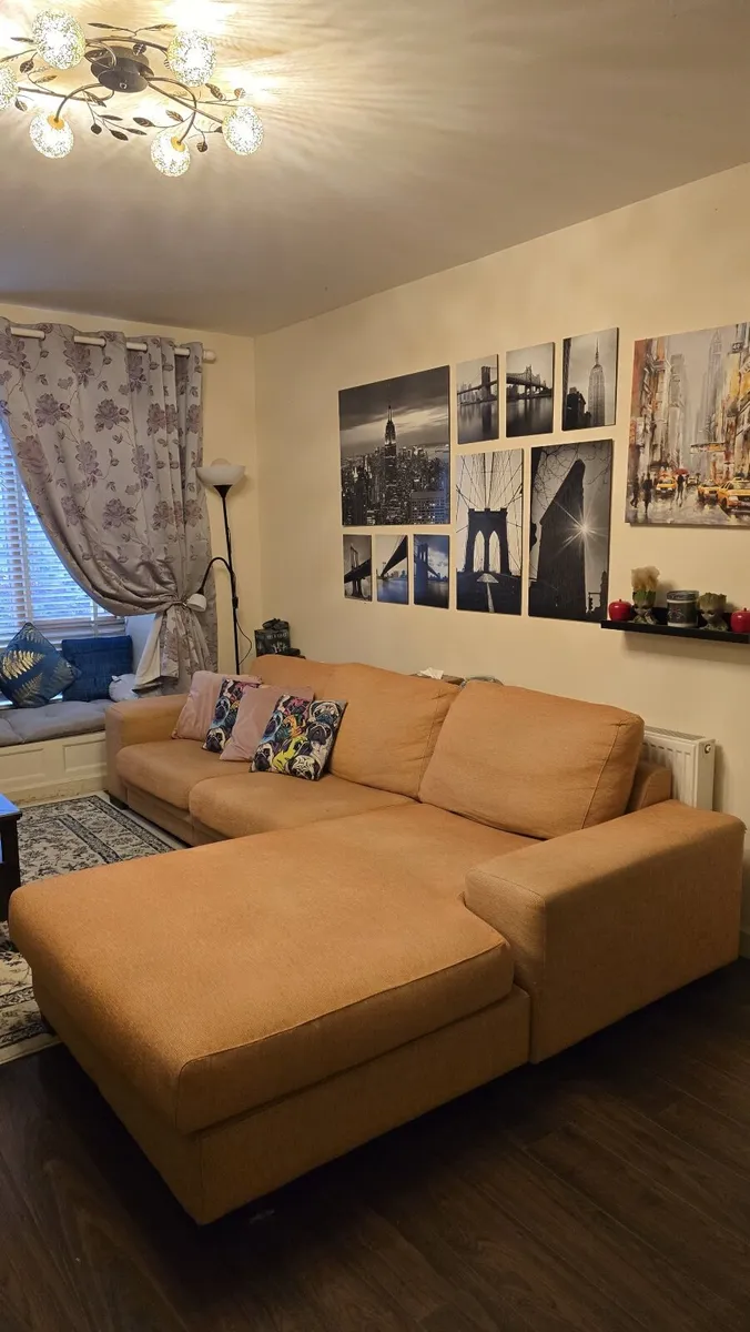 Large, Comfy Duck Feather L-Shape Sofa - Image 2