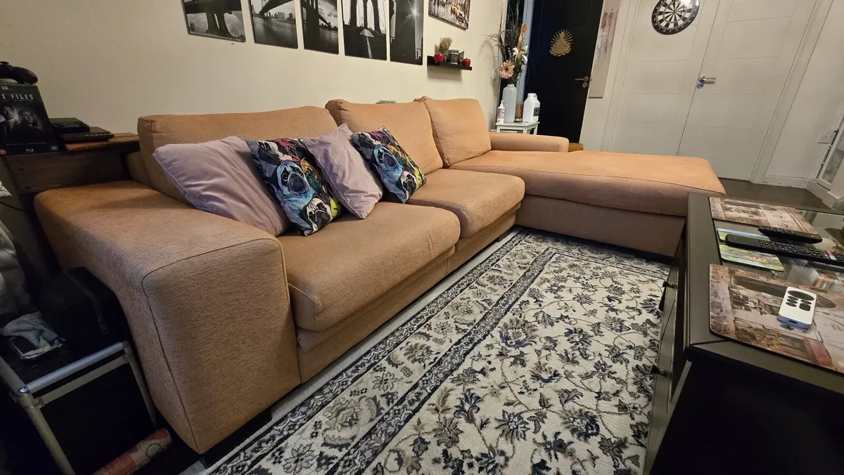 Large, Comfy Duck Feather L-Shape Sofa - Image 3