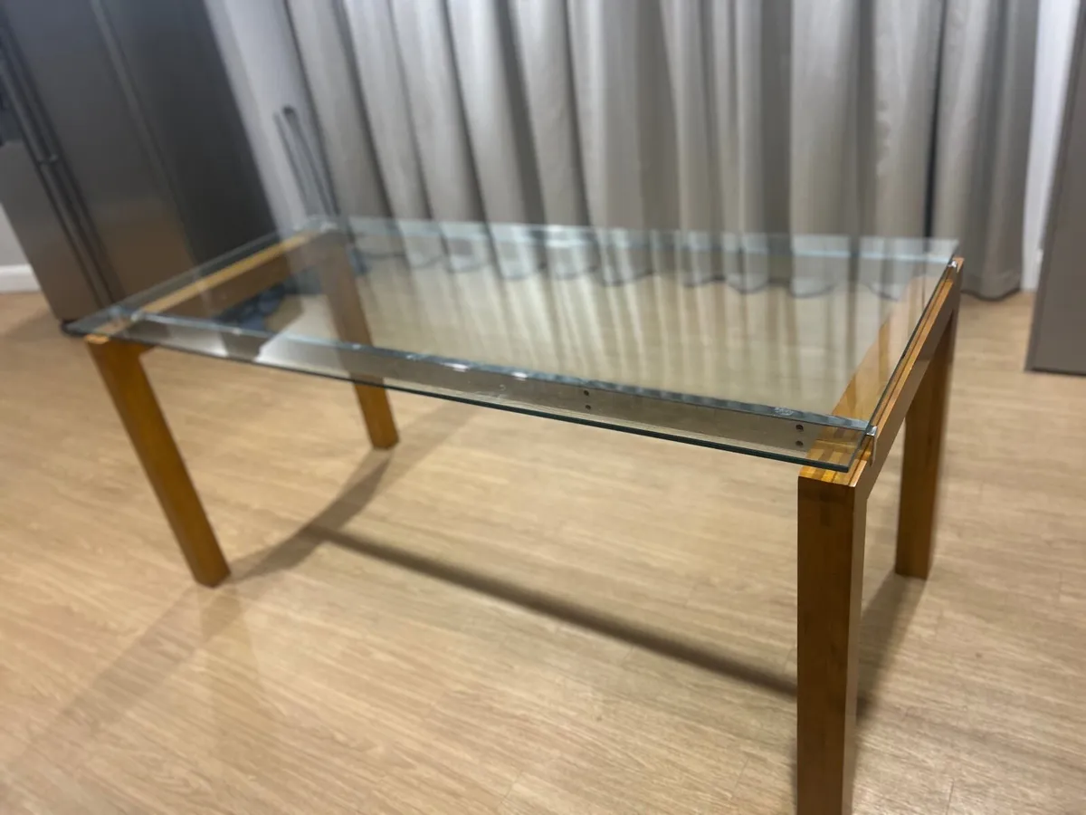 Desk - Glass and Wood Finish - Image 1