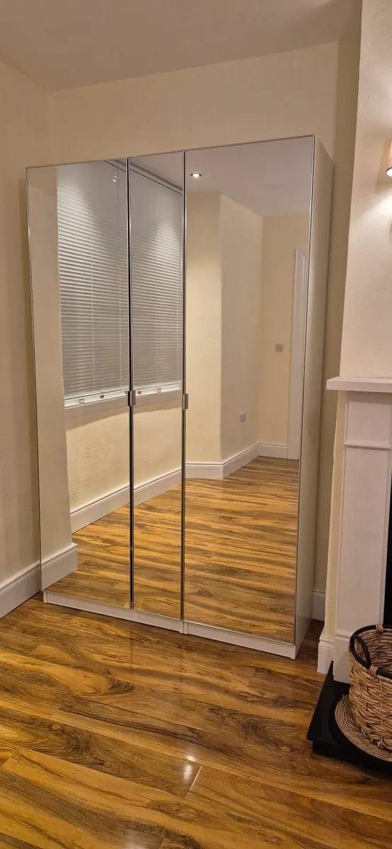 IKEA PAX / ÅHEIM Wardrobe, white/mirror - Image 1