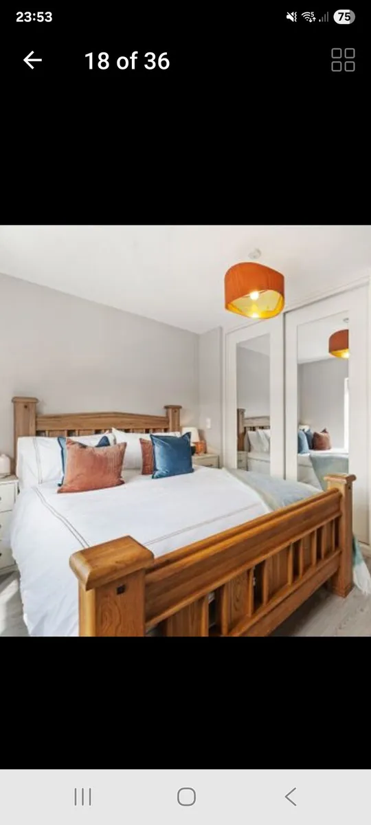 Queen Size bed base Solid Oak - Image 1