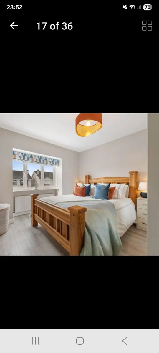 Queen Size bed base Solid Oak - Image 2