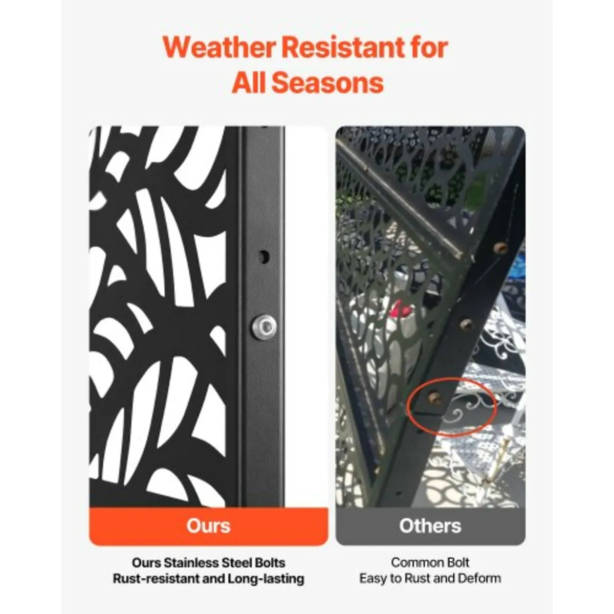 Metal Privacy Screen, 47" W x 72" H, Outdoor Priva - Image 2