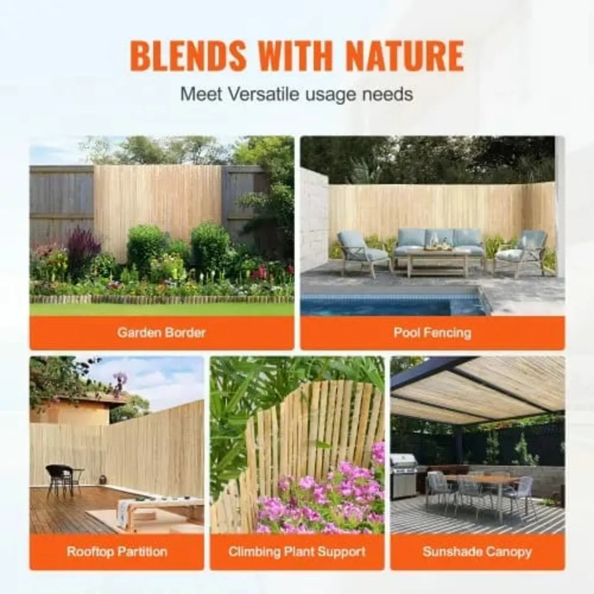 Natural Bamboo Privacy Fence Screen, Eco-Friendly - Image 3
