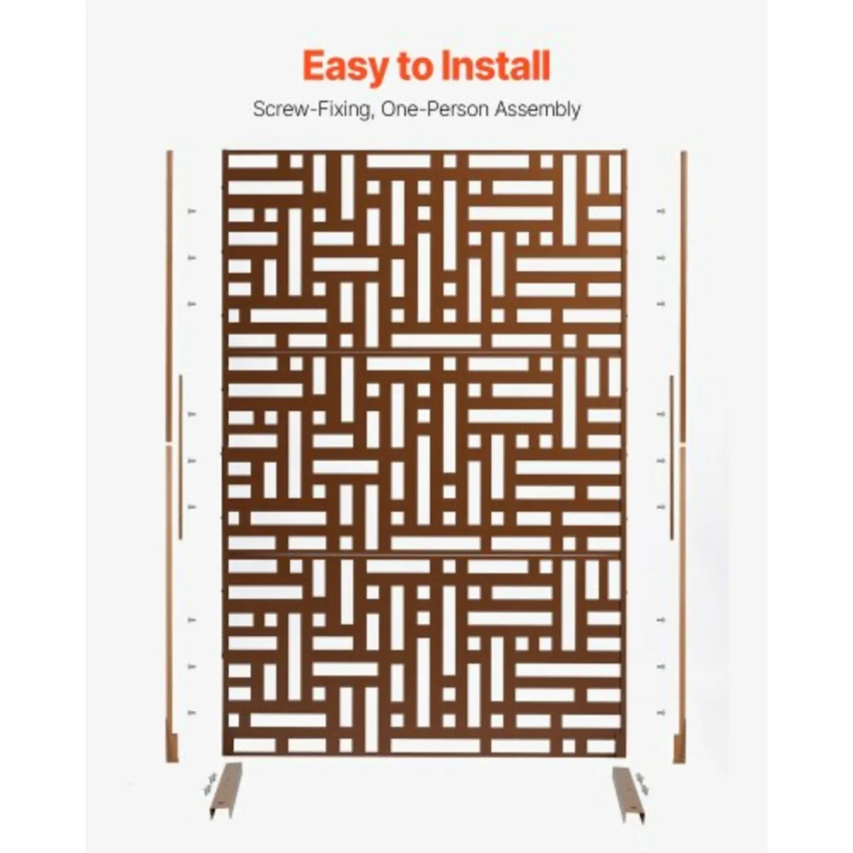 Metal Privacy Screen, 36" W x 72" H, Outdoor Priva - Image 2