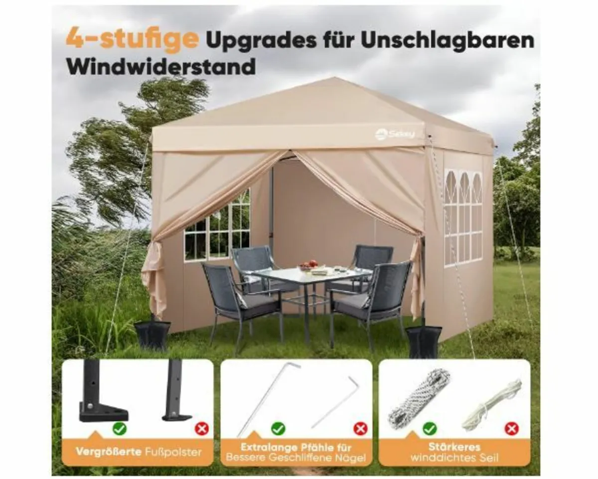 Pop-Up Gazebo 3 x 3 cm Waterproof Stable - Image 2