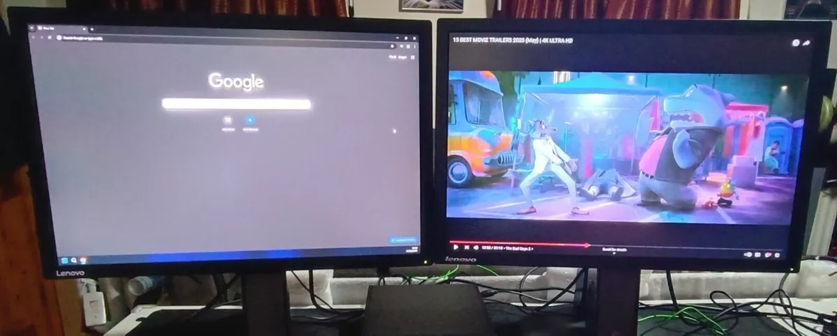 2 x Lenovo 1.5K 24" 1200p Dual LED Monitors - Image 1