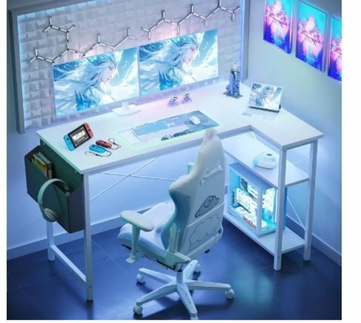 L-Shaped Desk - 120 x 70 cm Gaming Table - Image 3