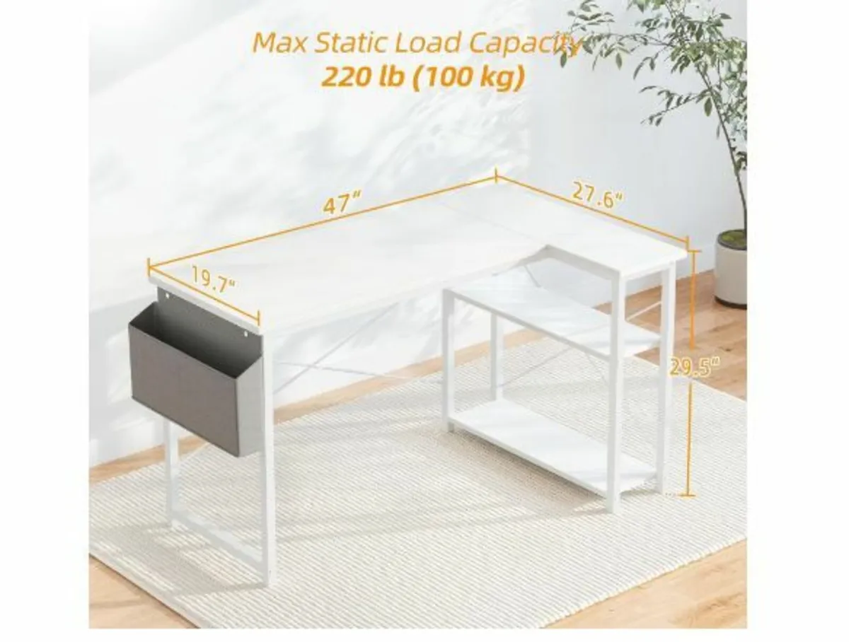 L-Shaped Desk - 120 x 70 cm Gaming Table - Image 4