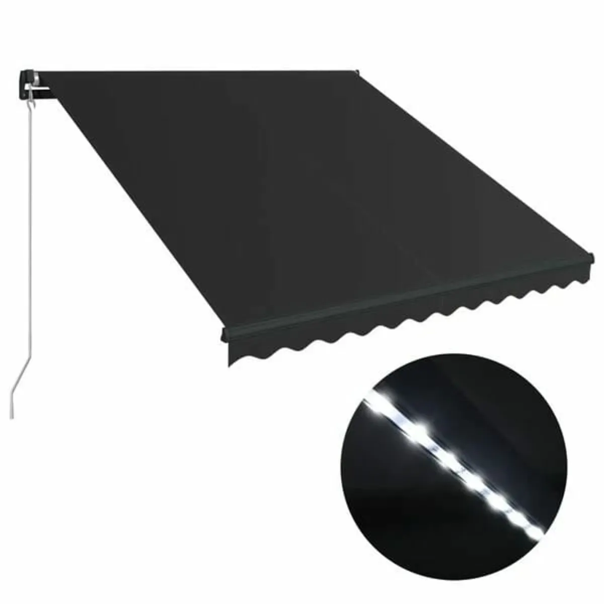 Manual Retractable Awning with LED 300x250 cm Anth - Image 1