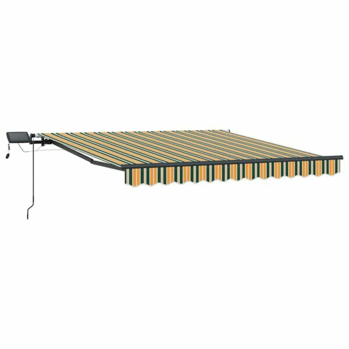 Retractable Awning Manual Green and yellow 300 x 2 - Image 1
