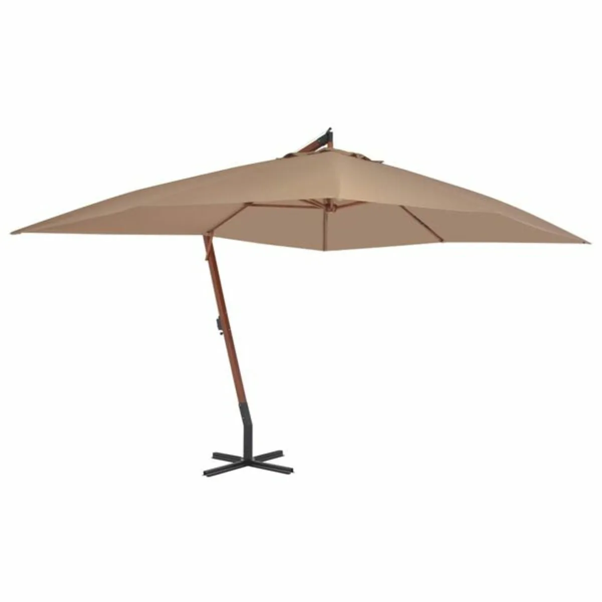 Cantilever Garden Parasol with Wooden Pole 400x300 - Image 1