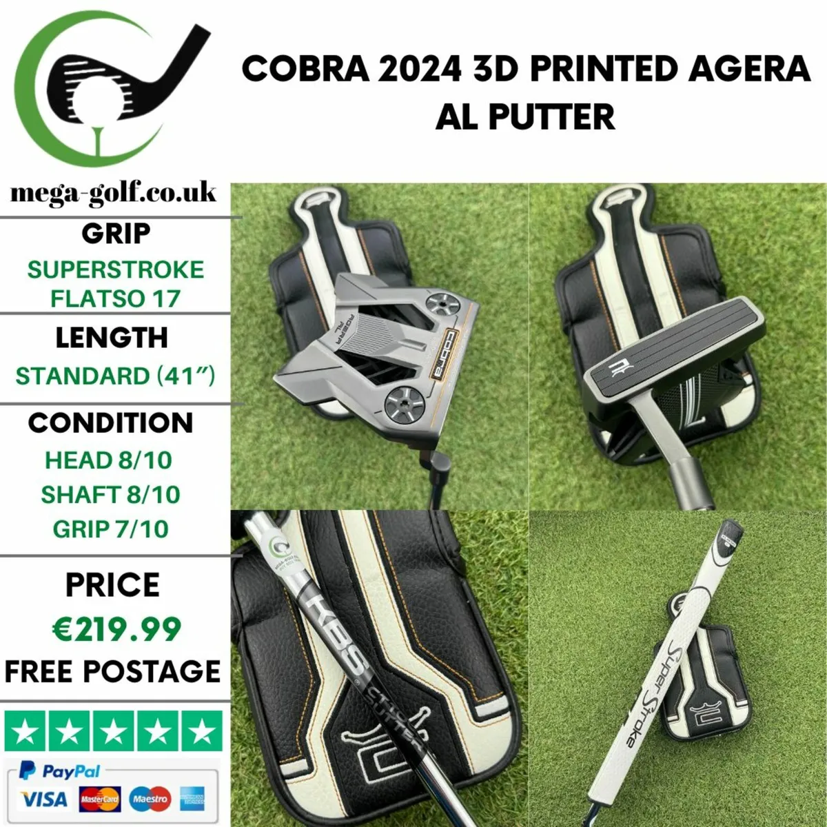 Cobra 2024 3D Printed Agera AL Putter / 41″ - Image 1