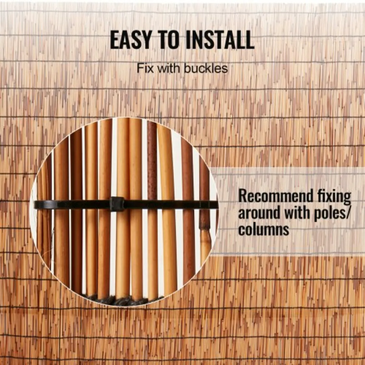 Natural Reed Fencing, 5.5 ft x 16.4 ft, Reed Scree - Image 2