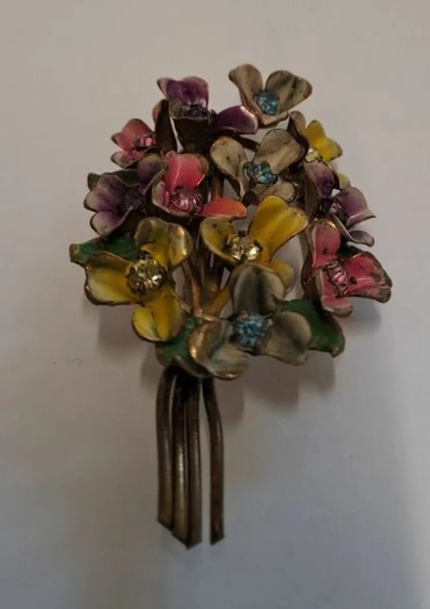 Vintage brooch flower bouquet - Image 2