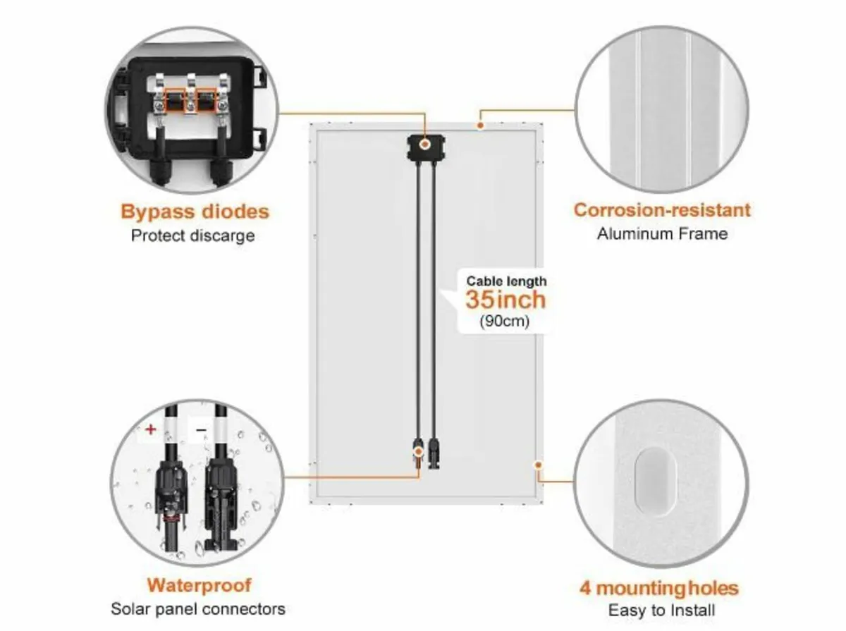 Solar Panel 100 W 2 Pieces (200 W) 18 V - Image 4