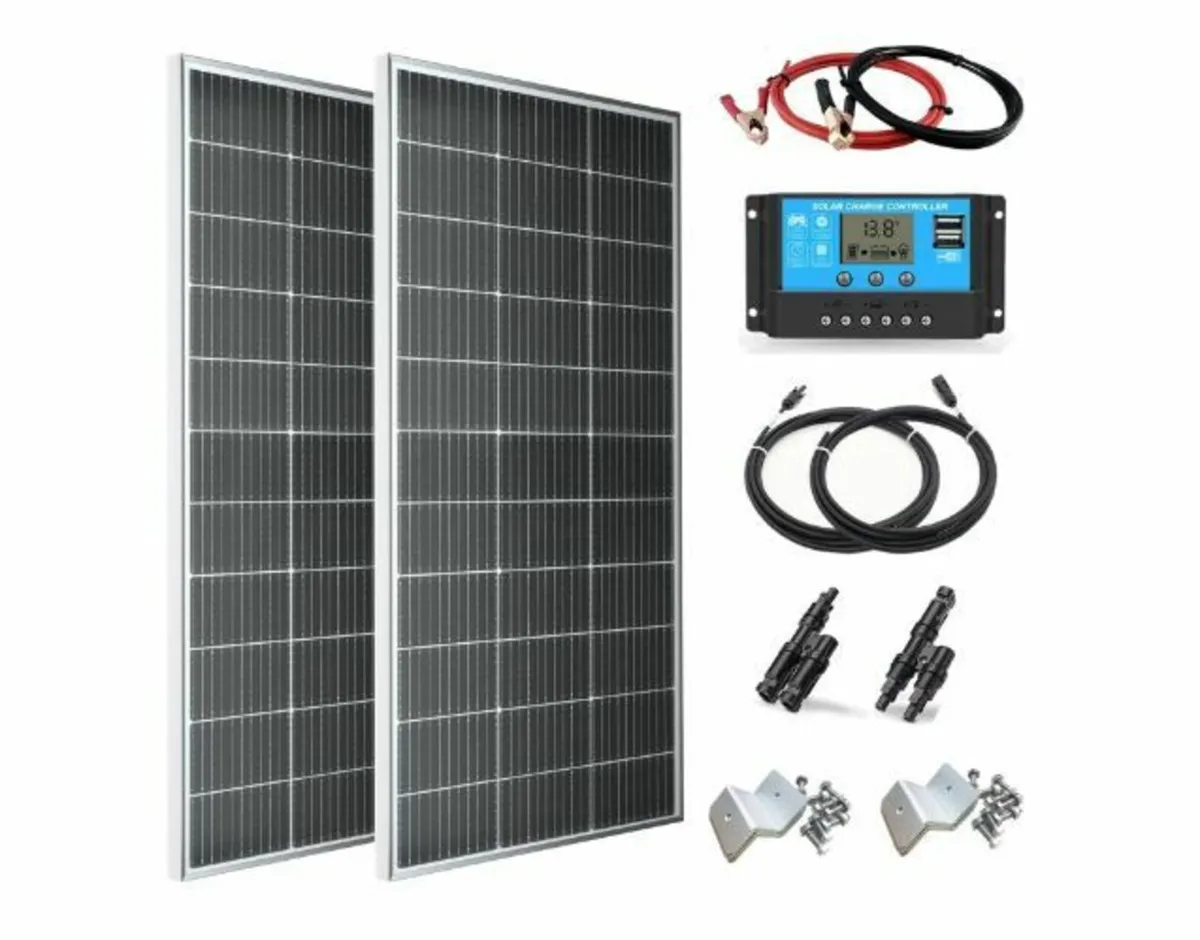 300 W Solar Panel Kit Set 12 V Monocrystalline - Image 1