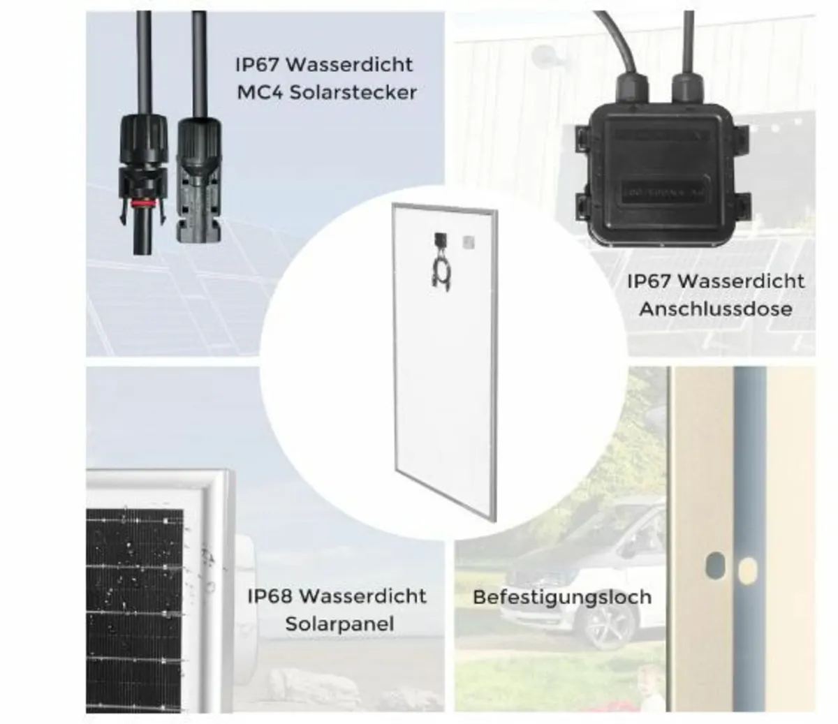 300 W Solar Panel Kit Set 12 V Monocrystalline - Image 2