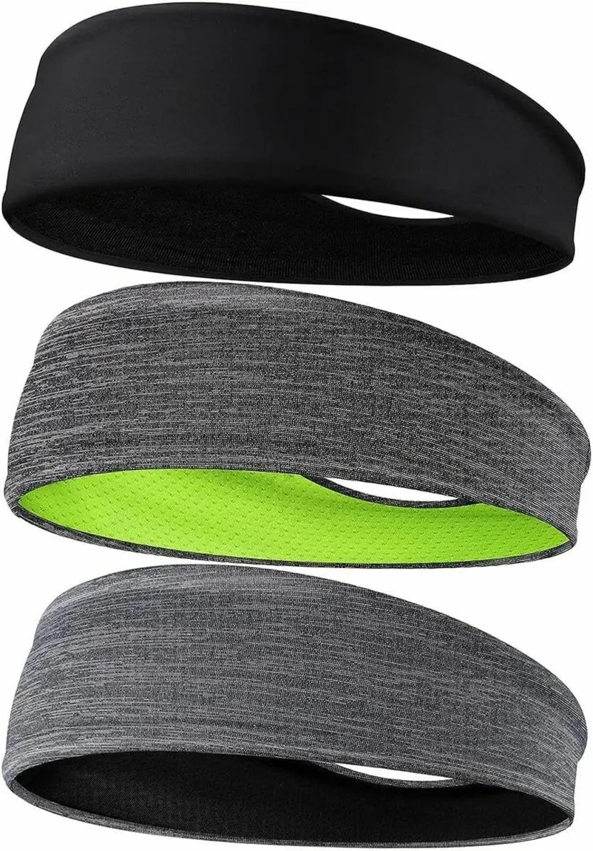 Headbands for Men, 3 Pack Sweat Wicking Men's Head