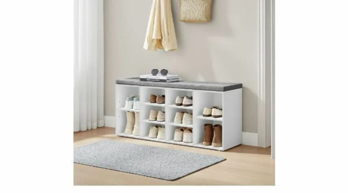 Shoe Bench, Shoe Rack with Seat - Image 3