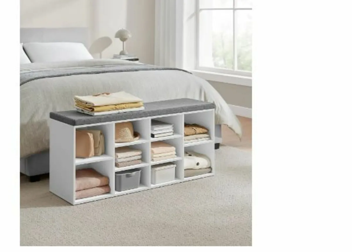 Shoe Bench, Shoe Rack with Seat - Image 4