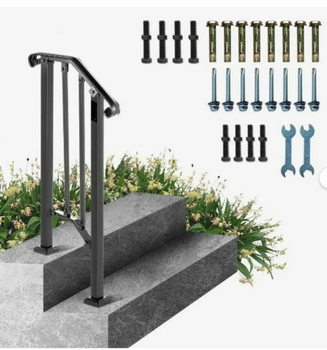 Handrail Picket #1 Fits 1 Step Matte Black - Image 1