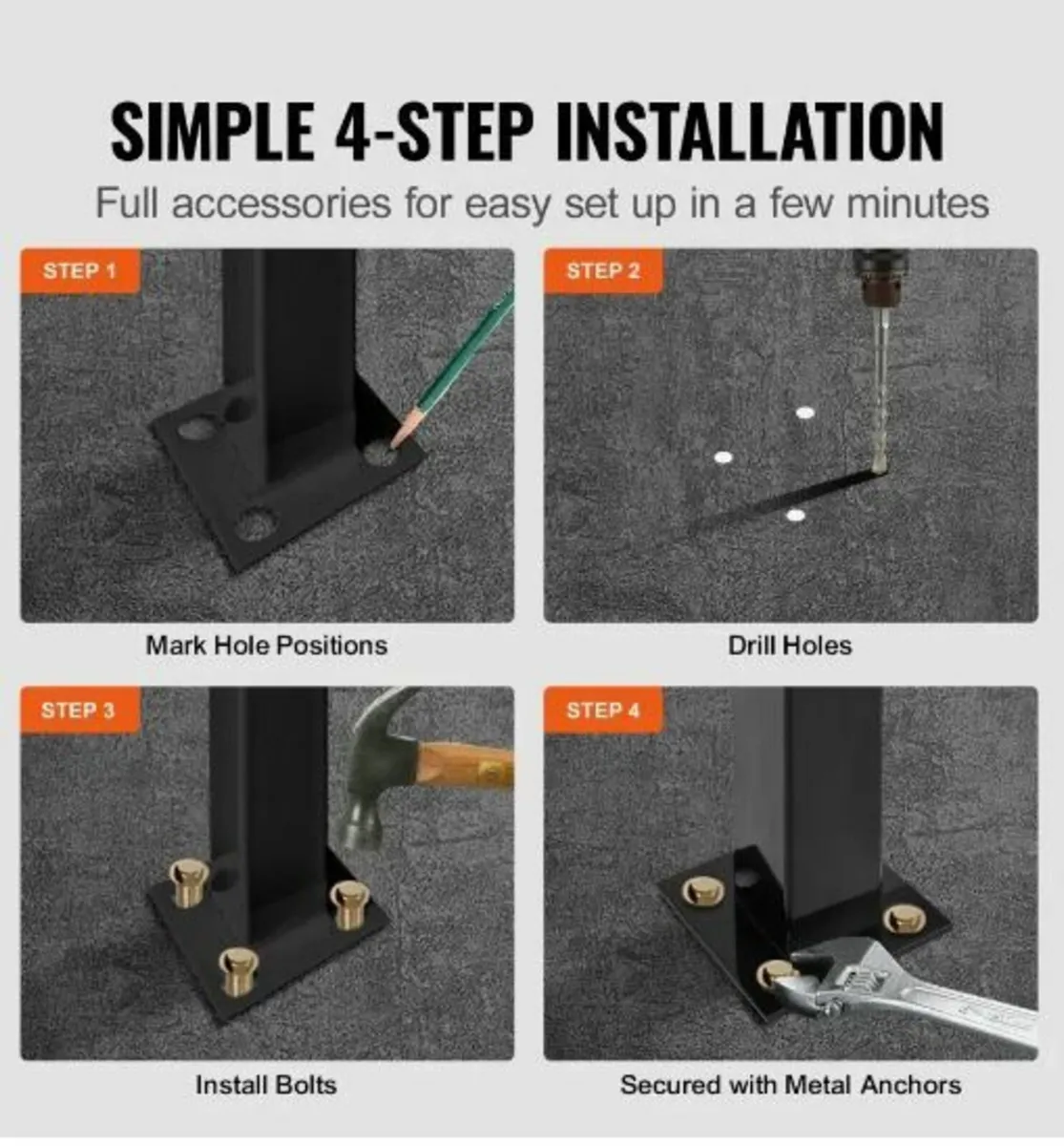 Handrail Picket #1 Fits 1 Step Matte Black - Image 4