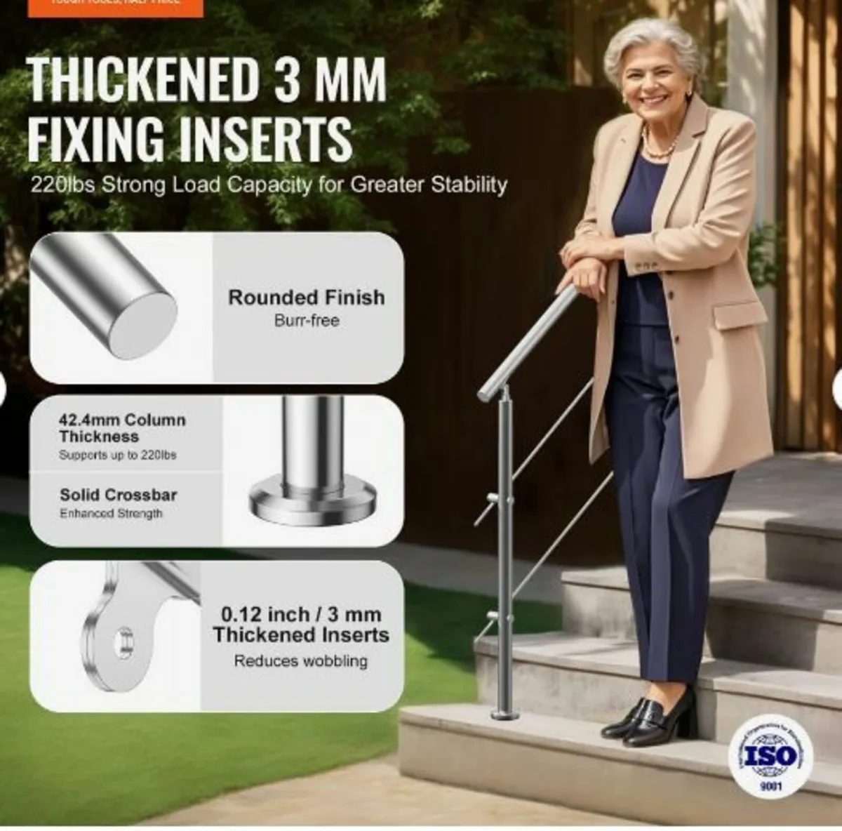 119.9 cm Handrails for Outdoor Steps - Image 2