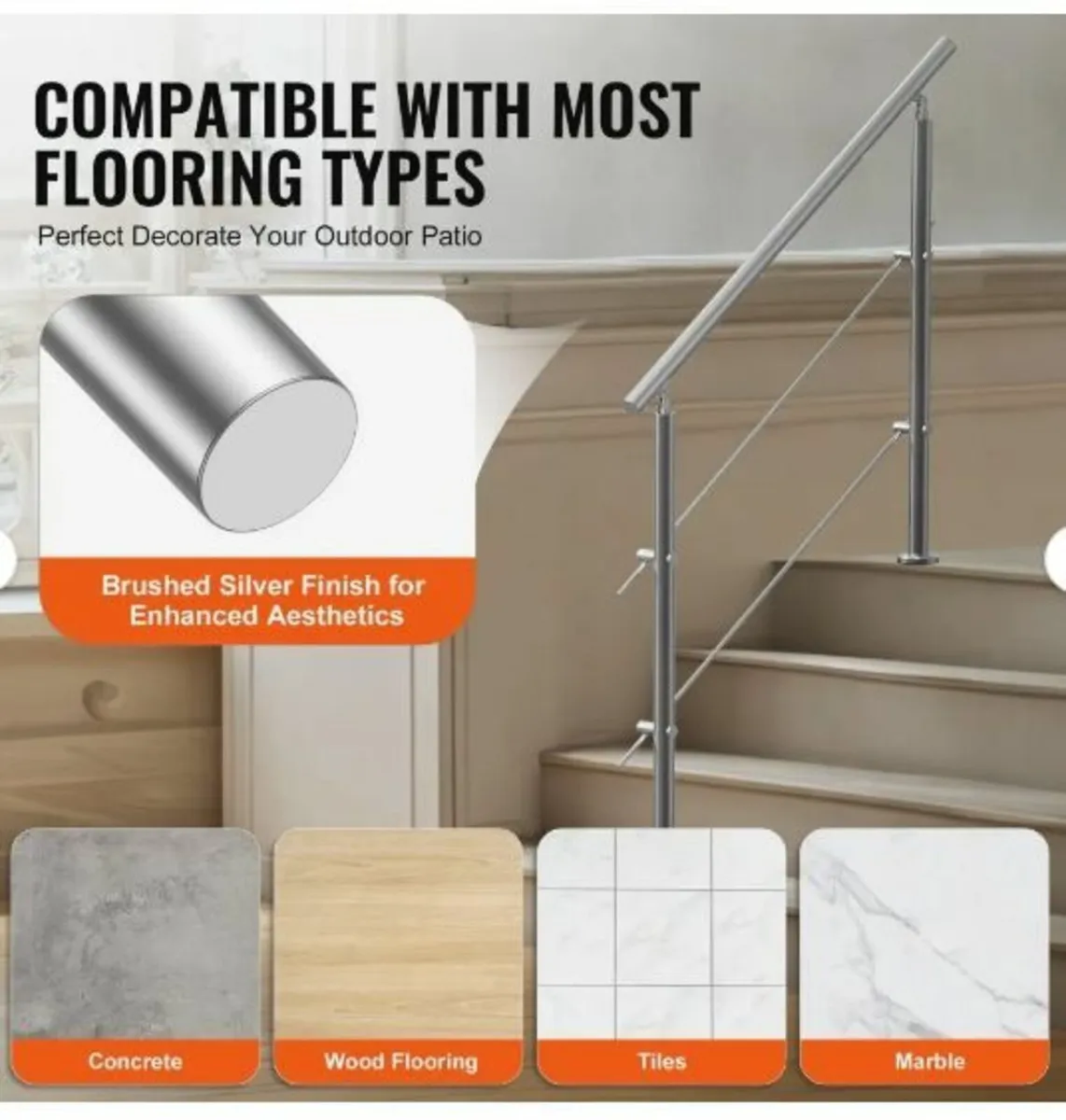 119.9 cm Handrails for Outdoor Steps - Image 4