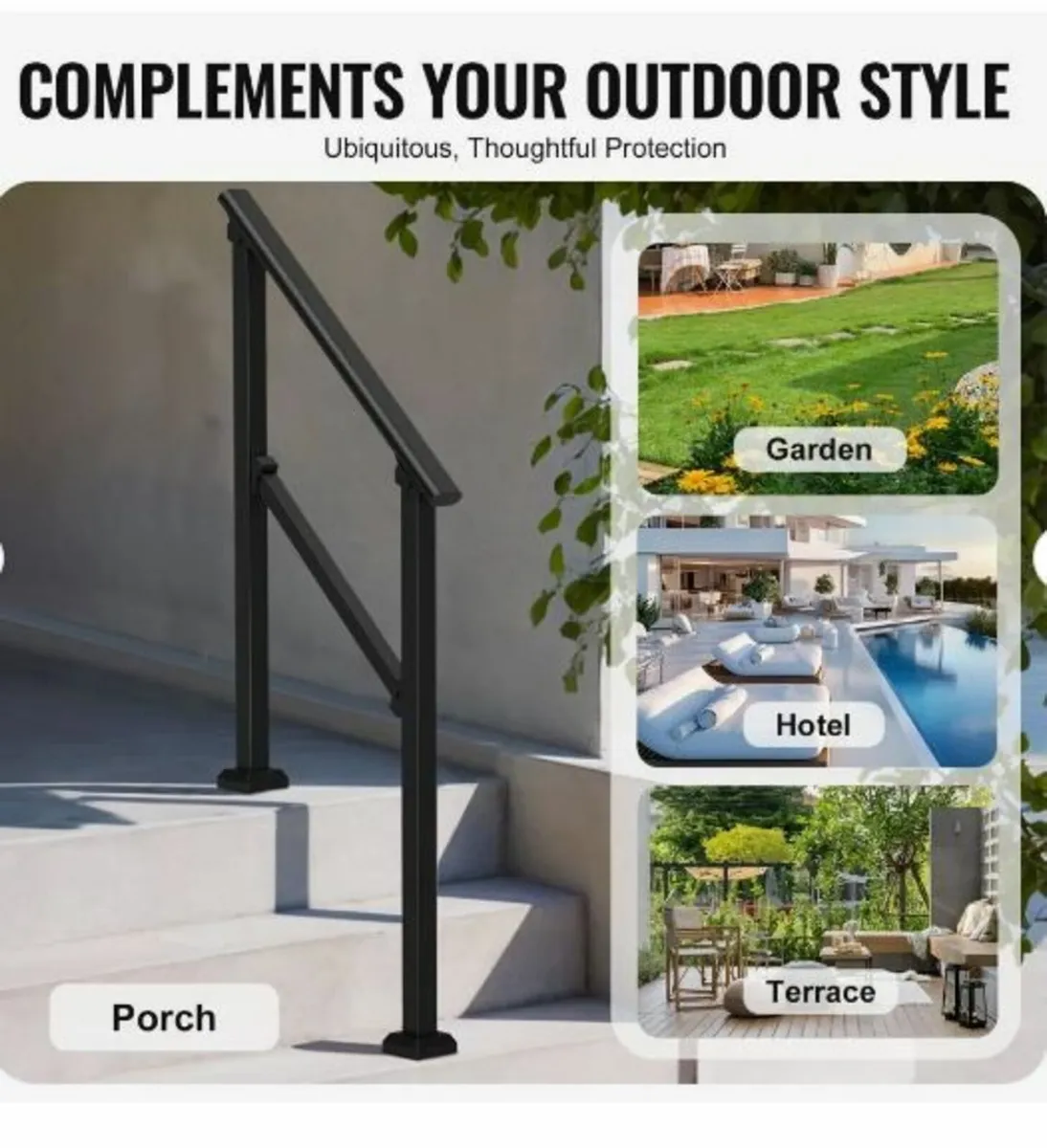 Handrails for Outdoor Steps, 2 PCS - Image 3