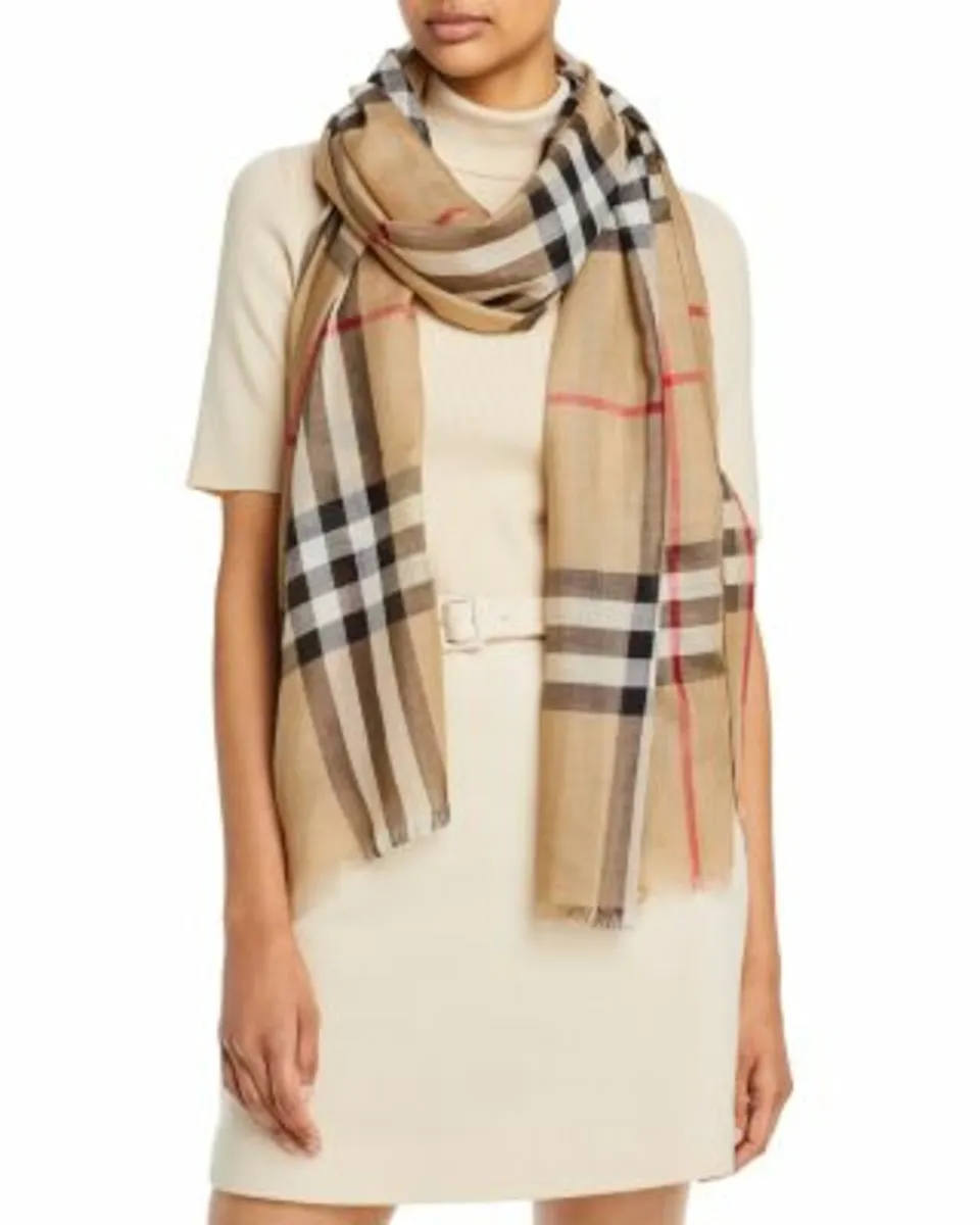 Burberry Silk/Wool Signature Tartan Scarves/Shawls - Image 1