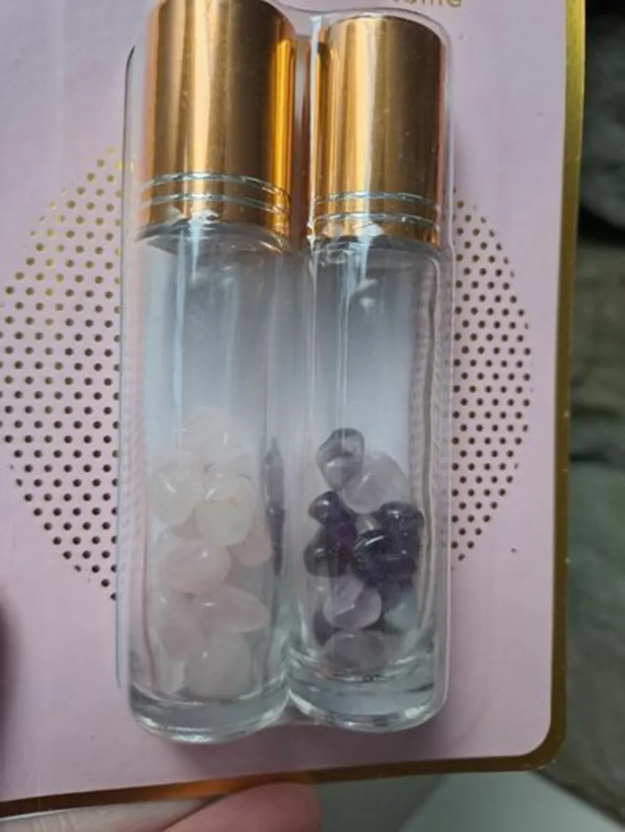 Gem roller bottles rose quartz and amethyst - Image 2