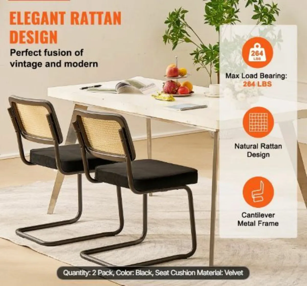 Rattan Chairs, Set of 2 - Image 1