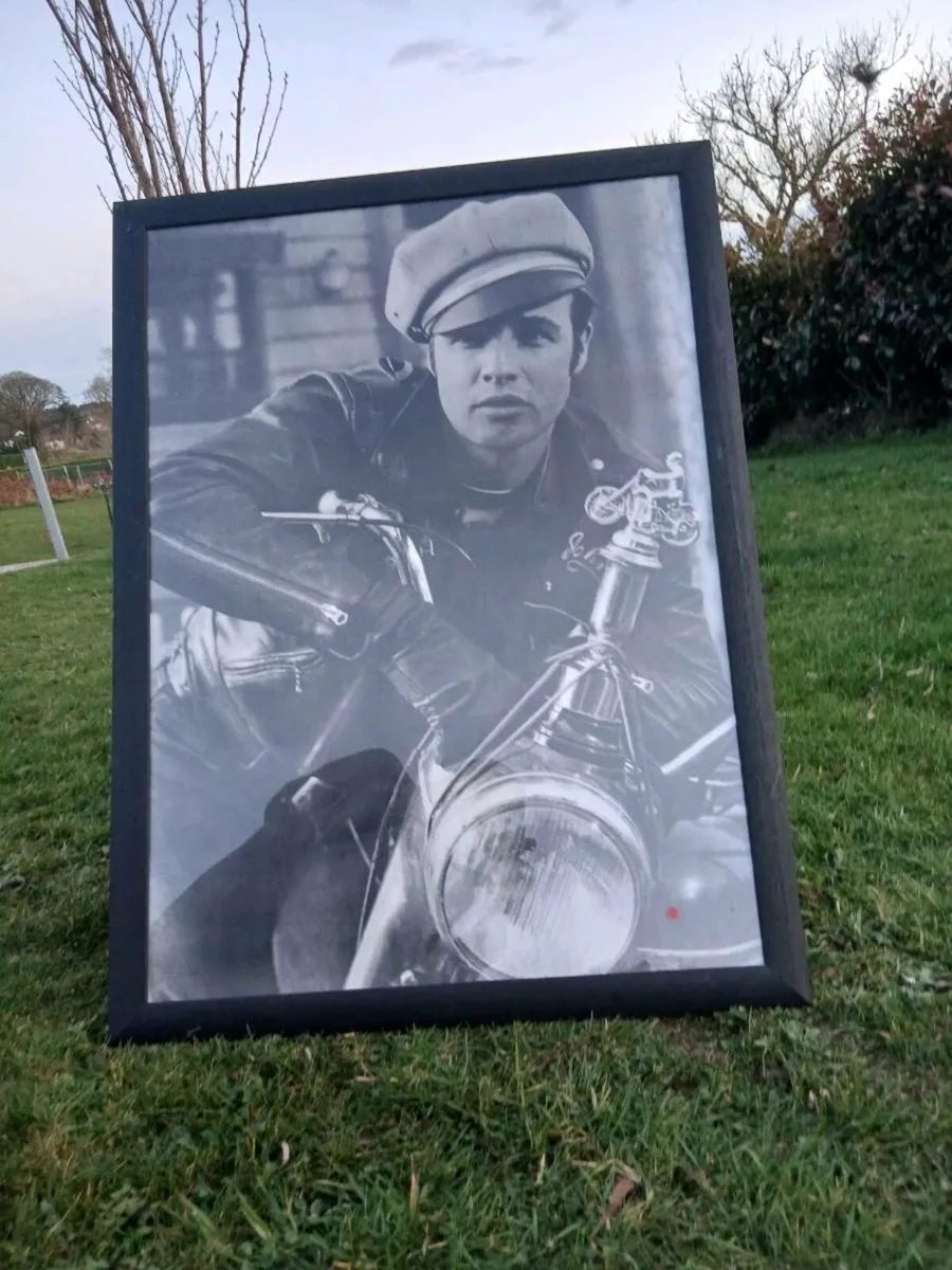 Framed B & W Marlon Brando Picture - Image 1
