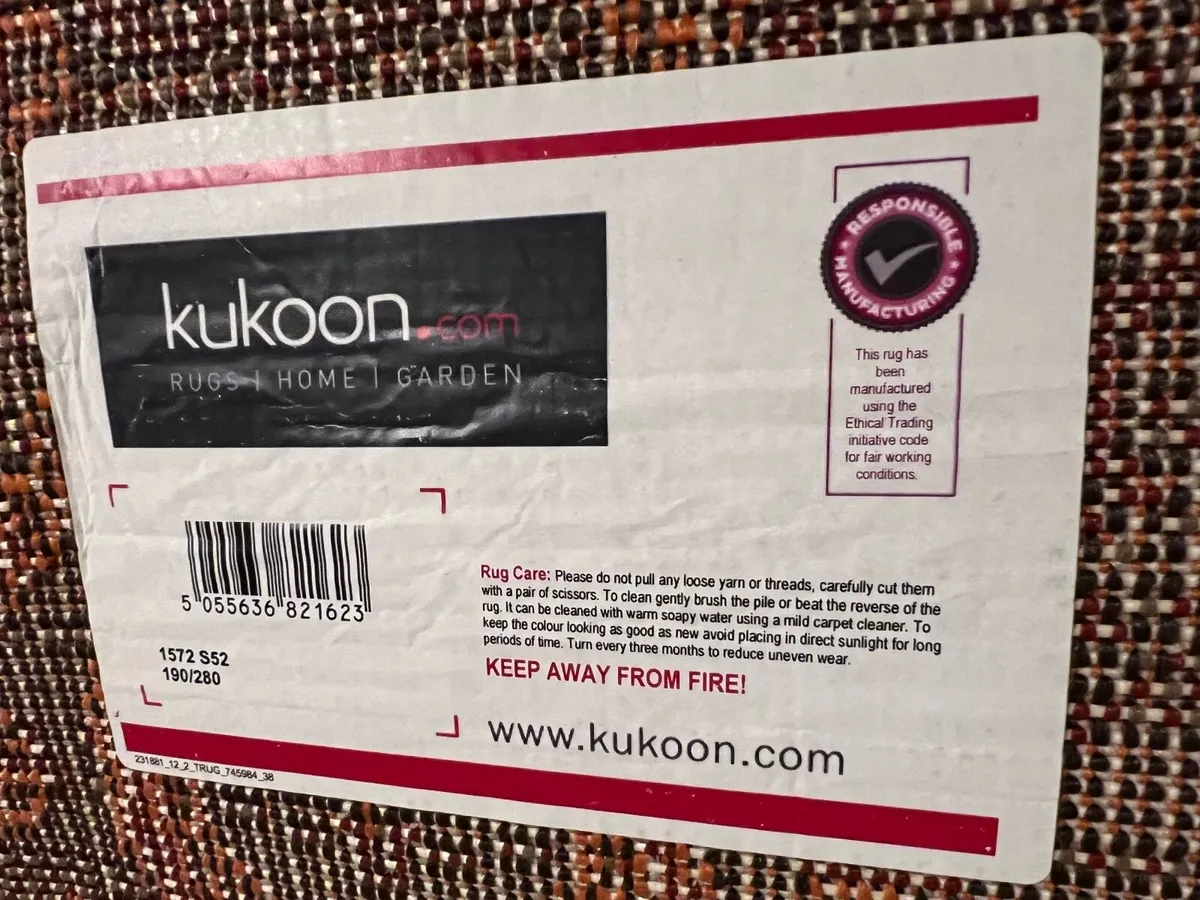 Kukoon brand rug 190 x 280 cm - Image 3