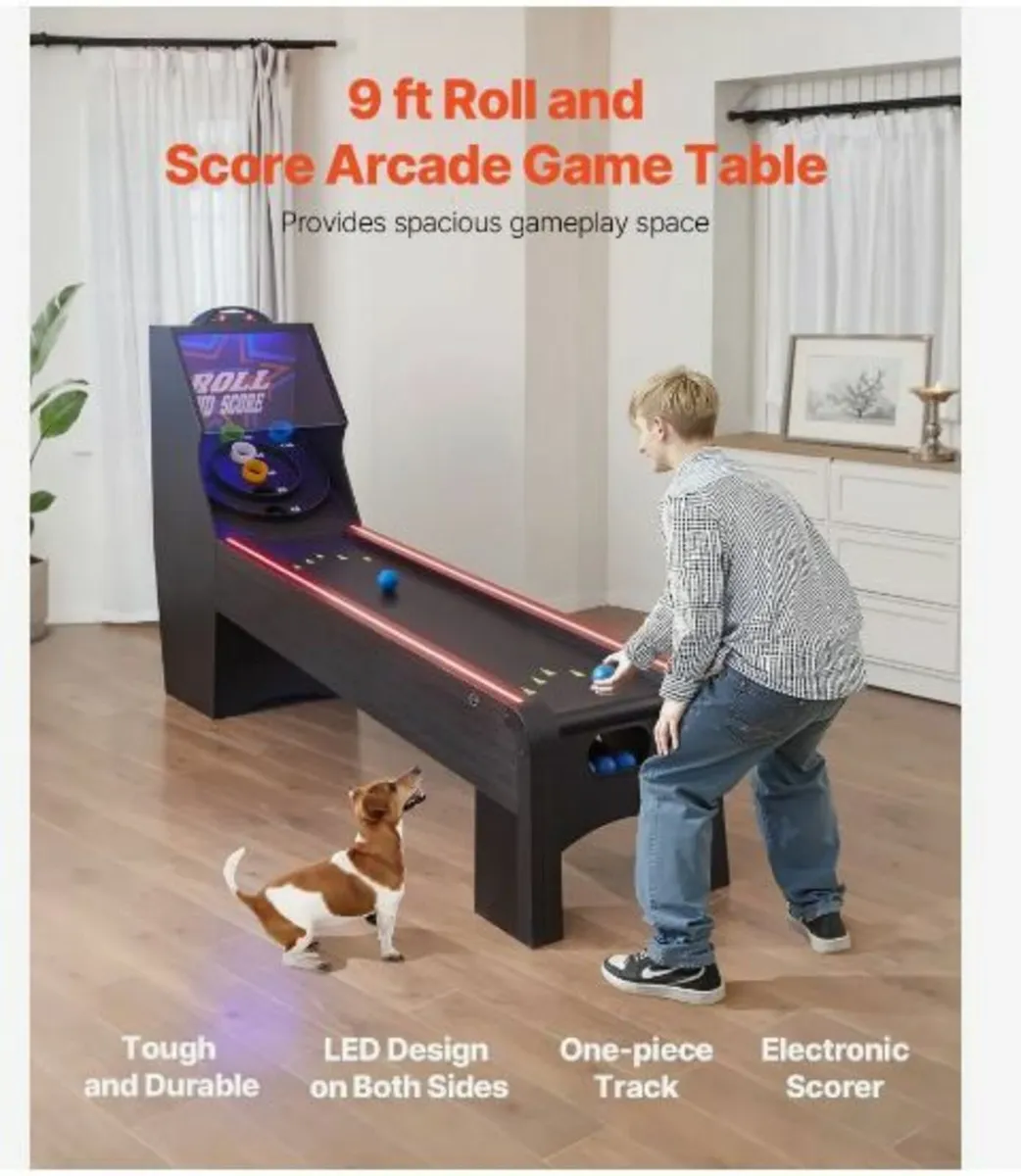 9' Roll and Score Classic Arcade Game Table - Image 2